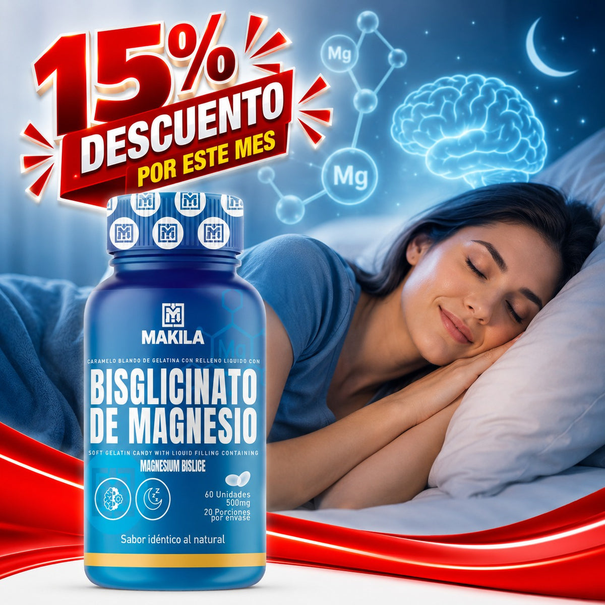 Bisglicinato de Magnesio Makila en cápsulas